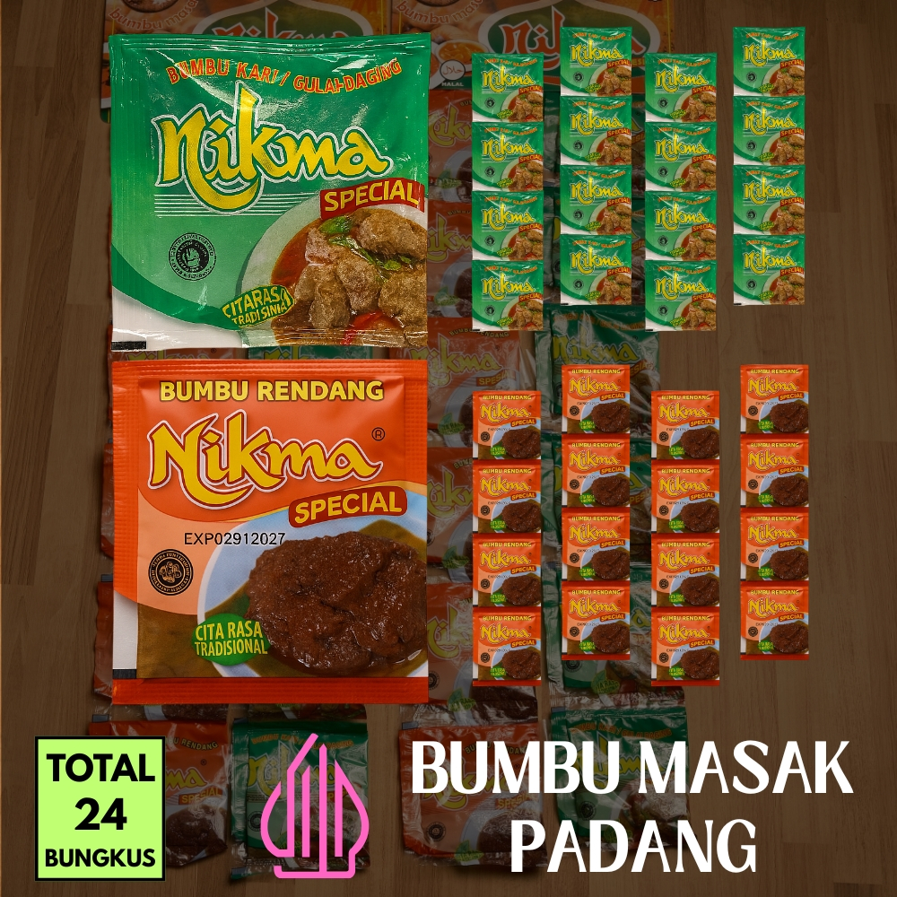 

Bumbu Instan Rendang Gulai Hemat Padang 24 Sachet Asli Minang Halal Masakan Tradisional