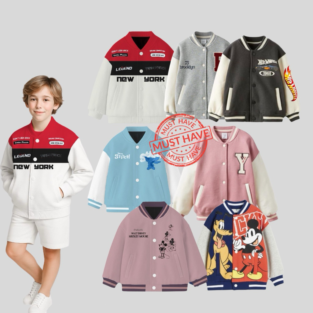 ABH271 Jacket Anak Laki Laki Varsity ZR&hm