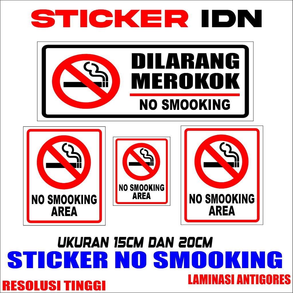 Sticker Dilarang Merokok / Stiker Dilarang Merokok / Sticker No Smooking
