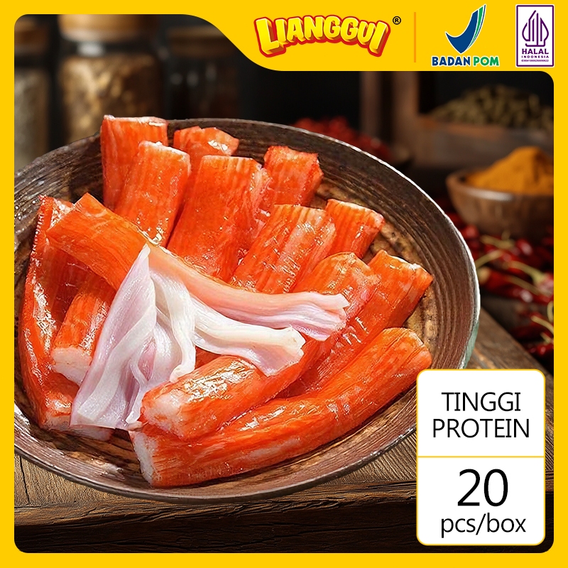 

‌LIANGGUI Crab Stick Pedas - Cemilan Seafood Halal, Siap Makan, Bekal Sekolah & Snack Keluarga