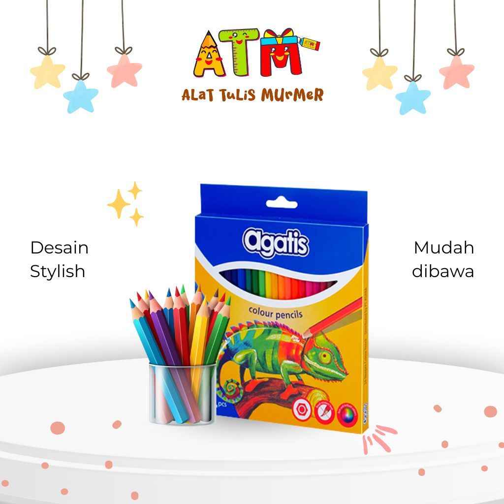 

PENSIL WARNA ISI 18 WARNA / pencil color 18 pcs/AGATIS neopex permanent color pencil 18 color