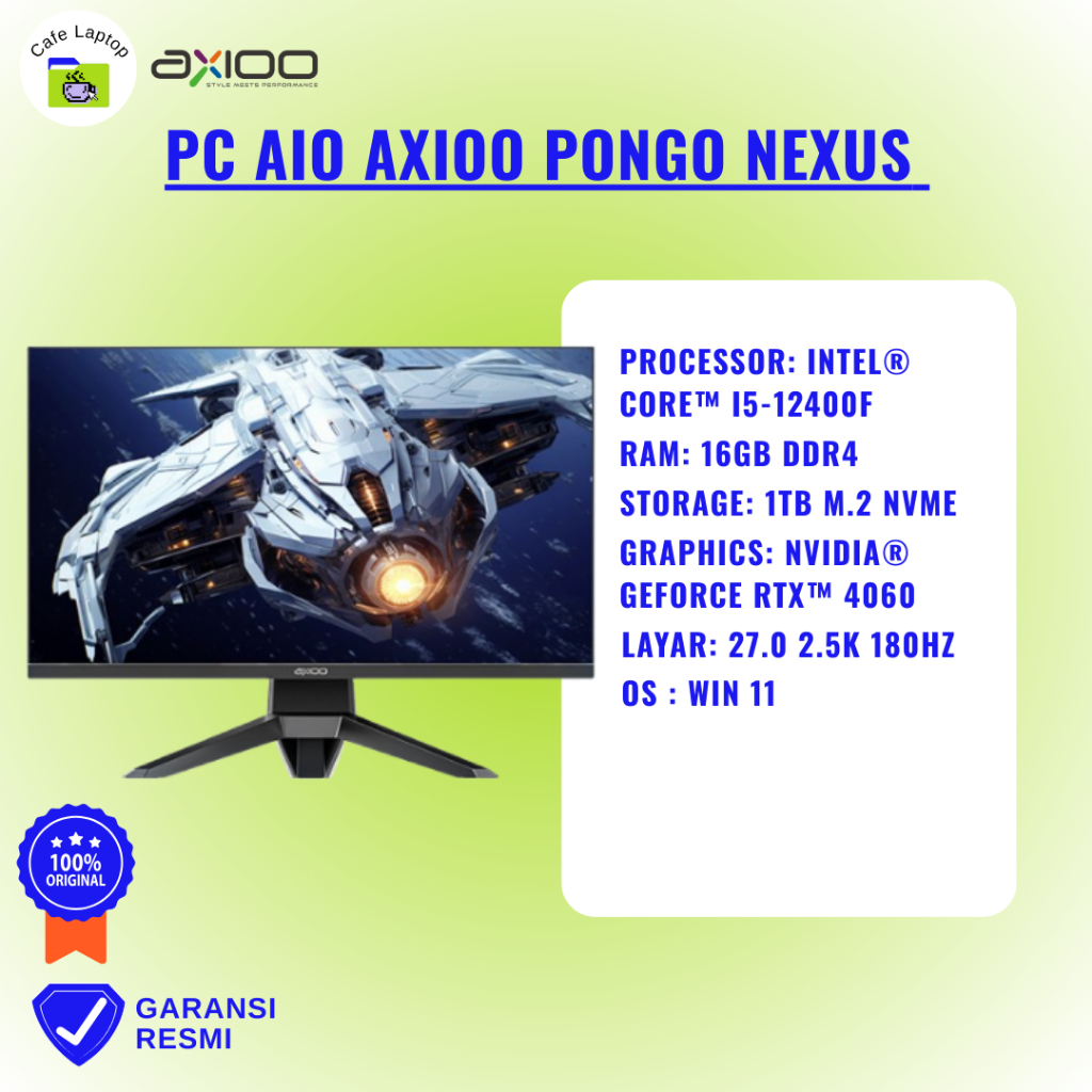 PC AIO AXIOO PONGO NEXUS Core i5 12400F 16GB 1TB SSD RTX4060 QHD IPS 27" W11