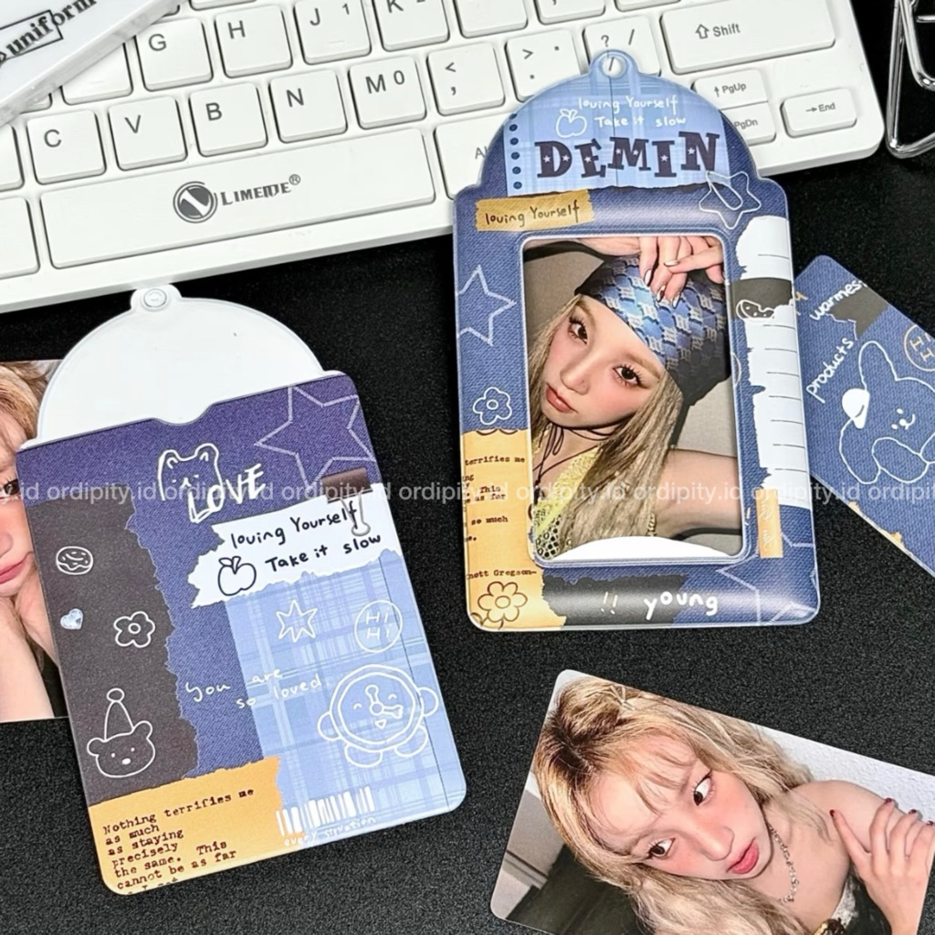 PHOTOCARD HOLDER CAHOL CARDHOLDER Y2K DENIM JEANS MOTIF KPOP JUJUTSU KAISEN HAIKYUU MANHWA MANGA JIN