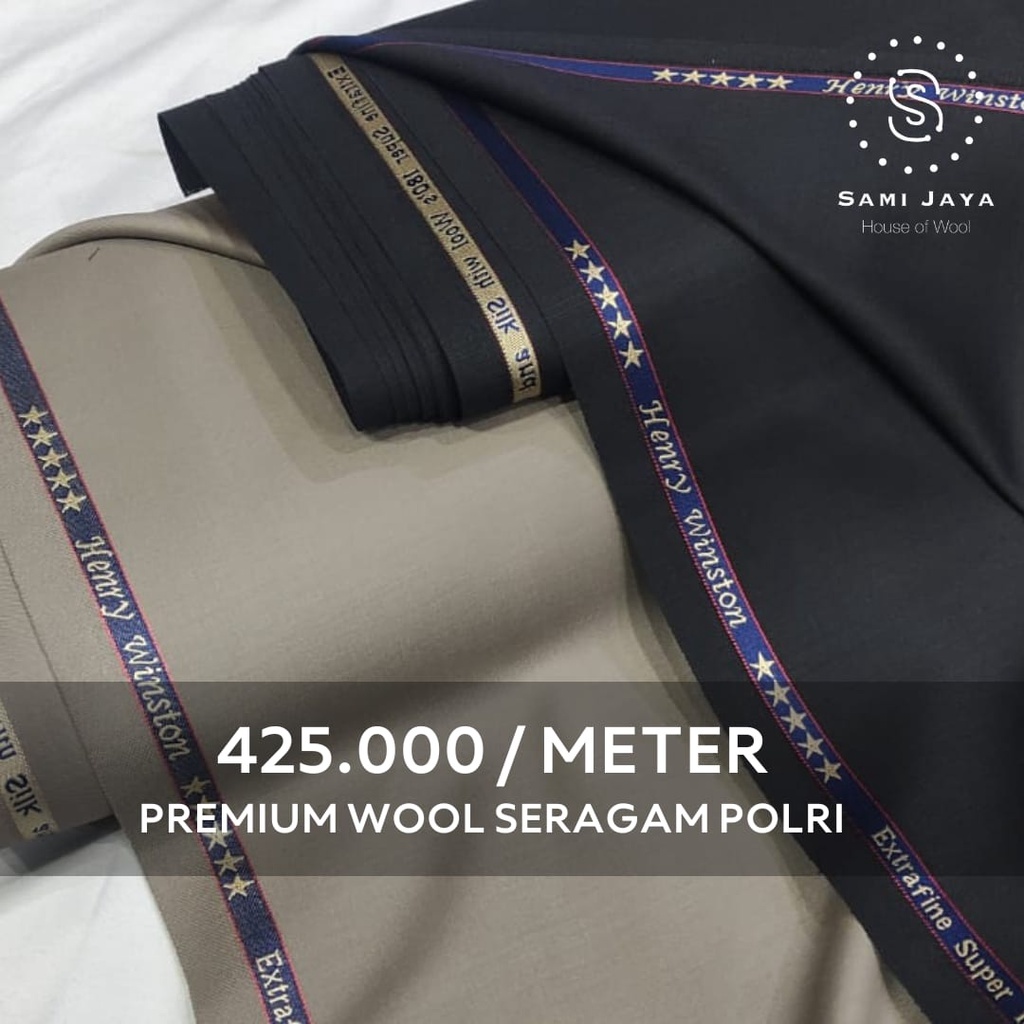 Kain Bahan Seragam Polri PREMIUM WOOL Henry Winston/Charles Clayton Atasan Bawahan
