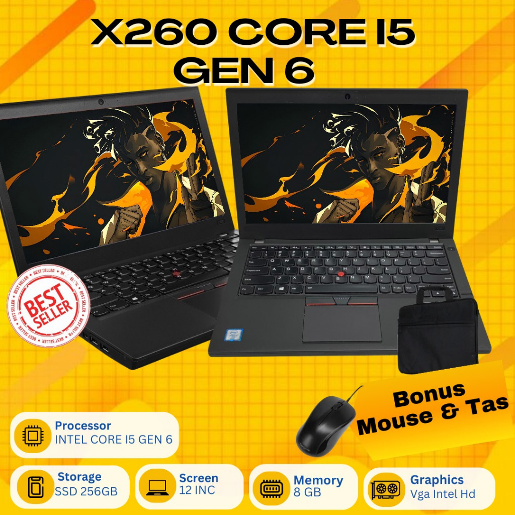 Laptop Lenovo X260 Core i5 Gen 6 - murah - Bergaransi