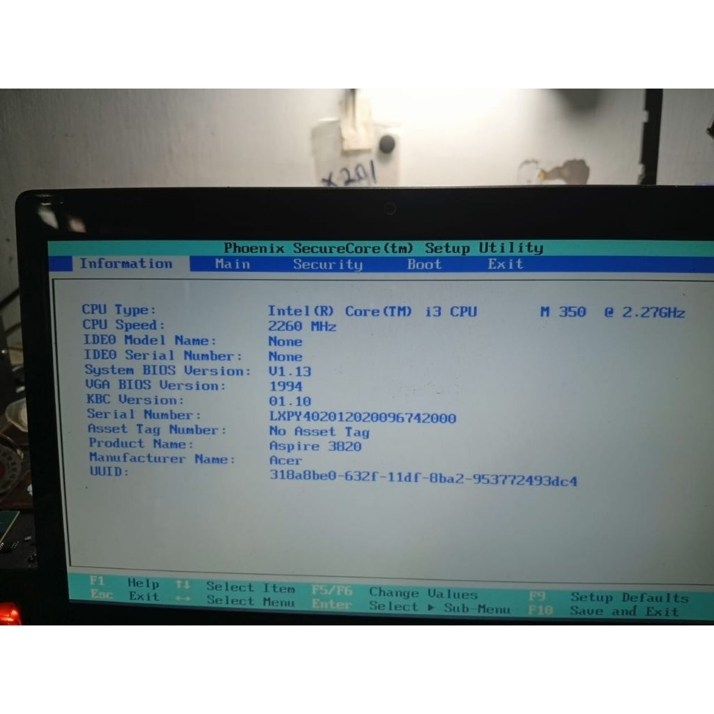 Motherboard Mainboard Mobo Laptop Acer Aspire 3820T