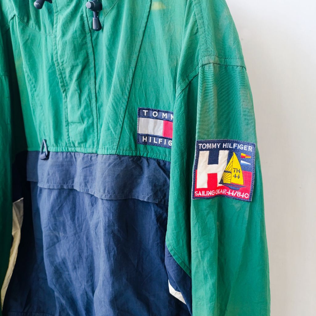 Preloved Tommy Hilfiger Half Zip Pockatable Sailing Gear