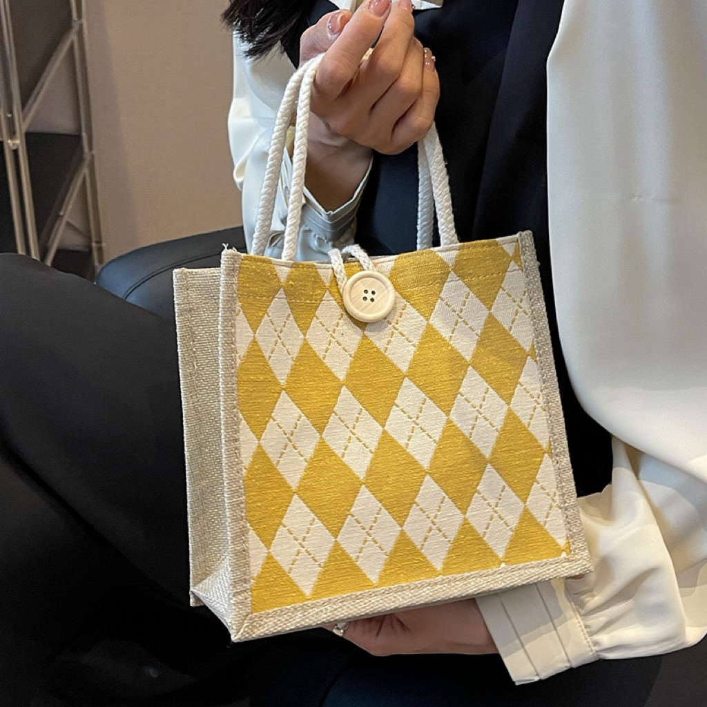 Tote Bag Wanita / Tas tote kancing dan resleting/ Tas karung / Tas goni / Tas kanvas