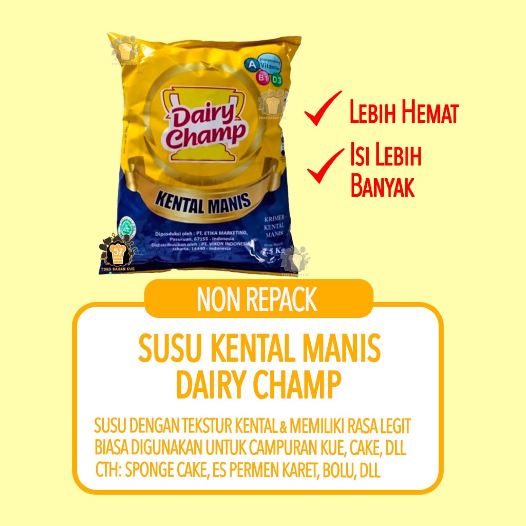 

SKM DAIRY CHAMP 2.5 KG PILLOW BAG / Dairy Champ - SUSU KENTAL MANIS