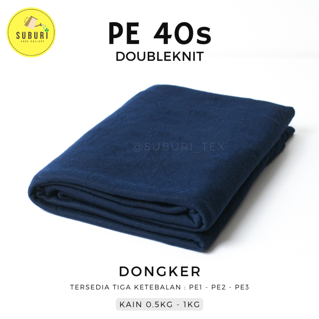 SUBURINDO TEXTILE | KAIN KAOS PE DOUBLE KNIT 40s KILOAN | KAIN SETENGAH KILO | KAIN WARNA DONGKER | 