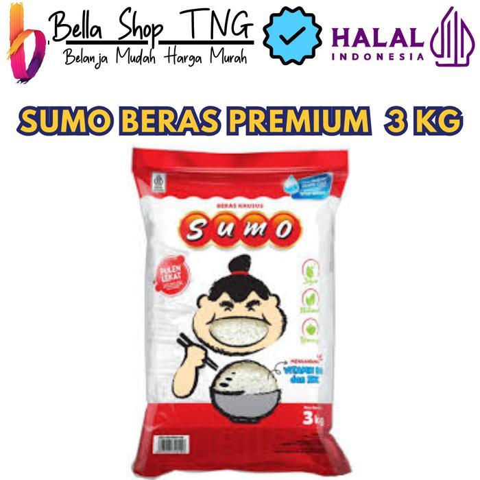 

tersedia beras sumo premium kemasan merah / hijau beras putih 3 kg