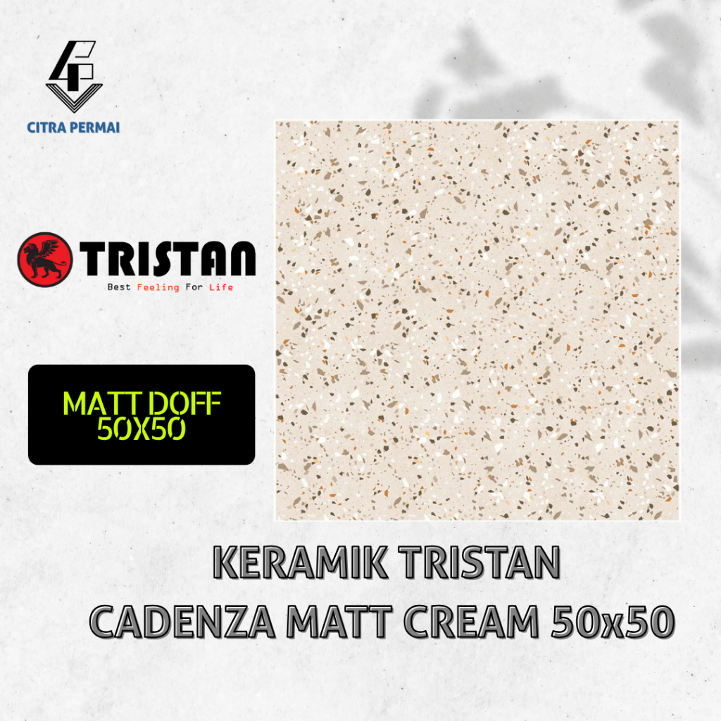 KERAMIK TRISTAN CADENZA MATTE CREAM 50x50 (DOFF MATT) / KERAMIK LANTAI / KERAMIK MOTIF / KERAMIK RUM