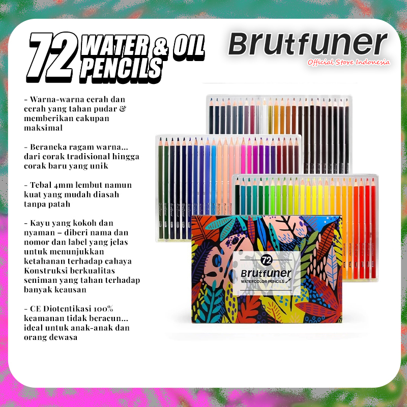 

Brutfuner Original Pensil Warna 72 Colors WATER