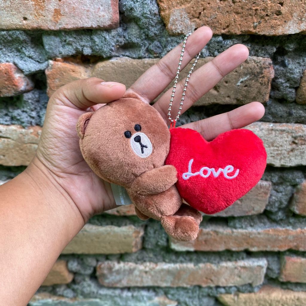 Gantungan Kunci/Keychain Brown Line Friends Love