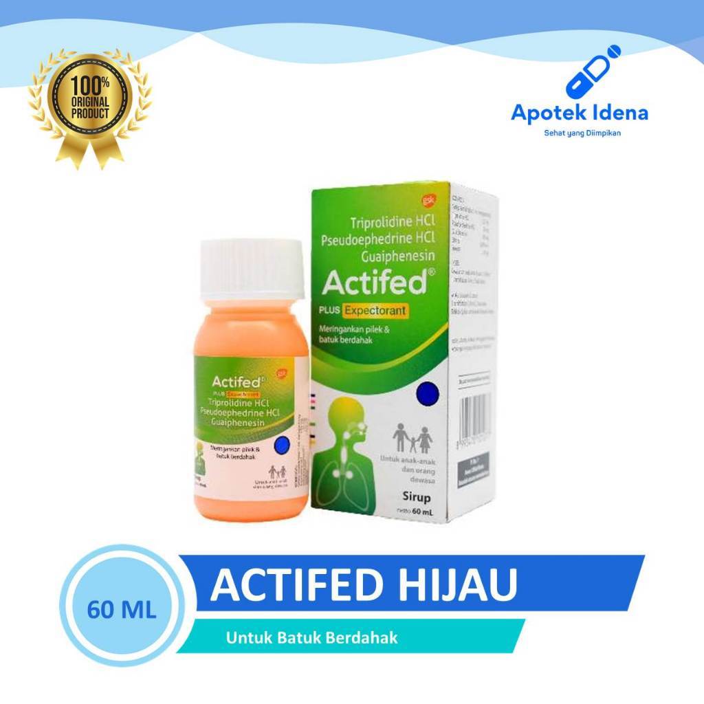 ACTIFED HIJAU 60 ml Obat batuk berdahak Obat Batuk berdahak Anak Obat Batuk Pilek Anak