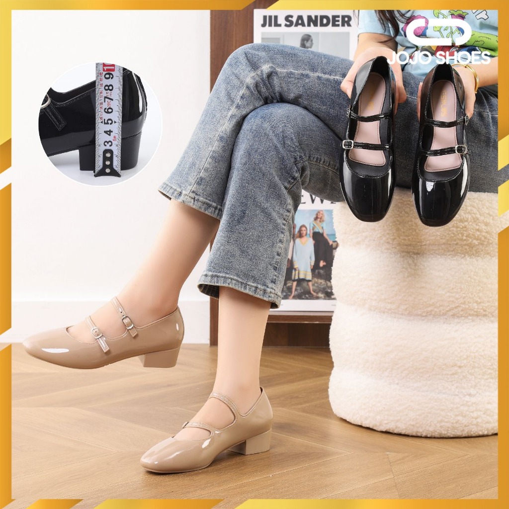 [JOJO SHOES] Flatshoes Jelly Wanita Motif Polos Glossy Tali Dua Sandal Wedges AntiSlip A02