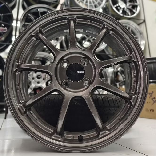 Velg Mobil Ring 17 ORI Enkei PF09 Dark Silver PCD 5x100 ET38 untuk Vios, Yaris, Altis, Livina
