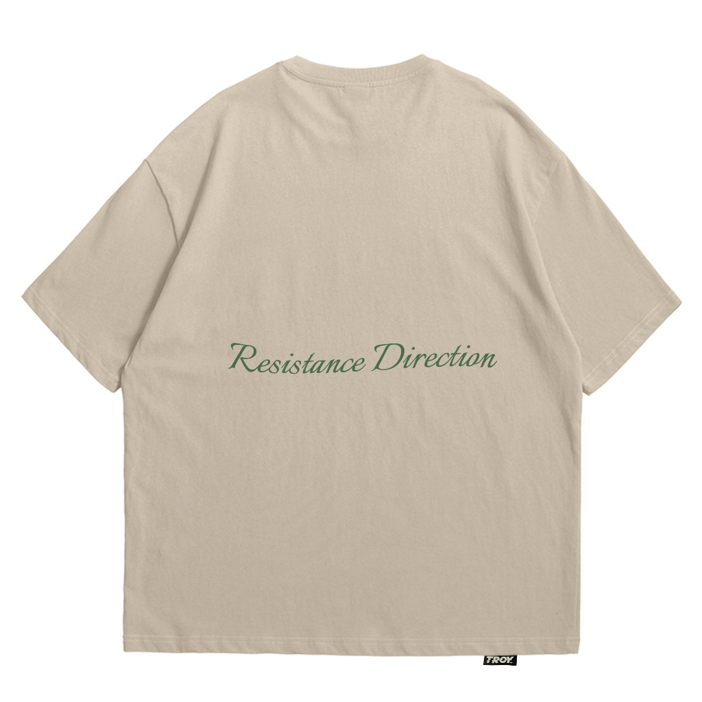 Troy Company Oversize Tshirt Beige Resistance - Kaos Oversize Coklat Beige OVD 3289