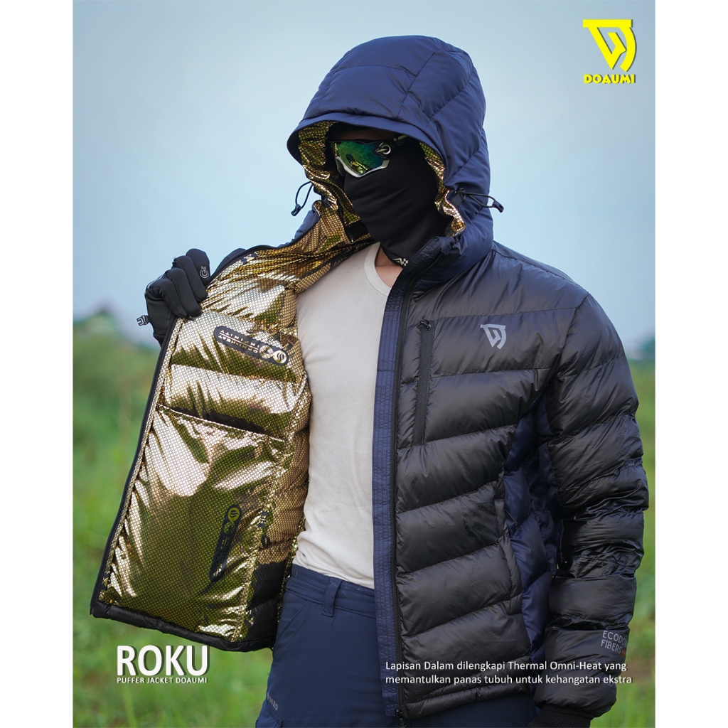 Jaket Gunung Doaumi Roku Ecodown Fiber Insulasi Thermal Omni-Heat Bulu Angsa Sintetis Musim Dingin