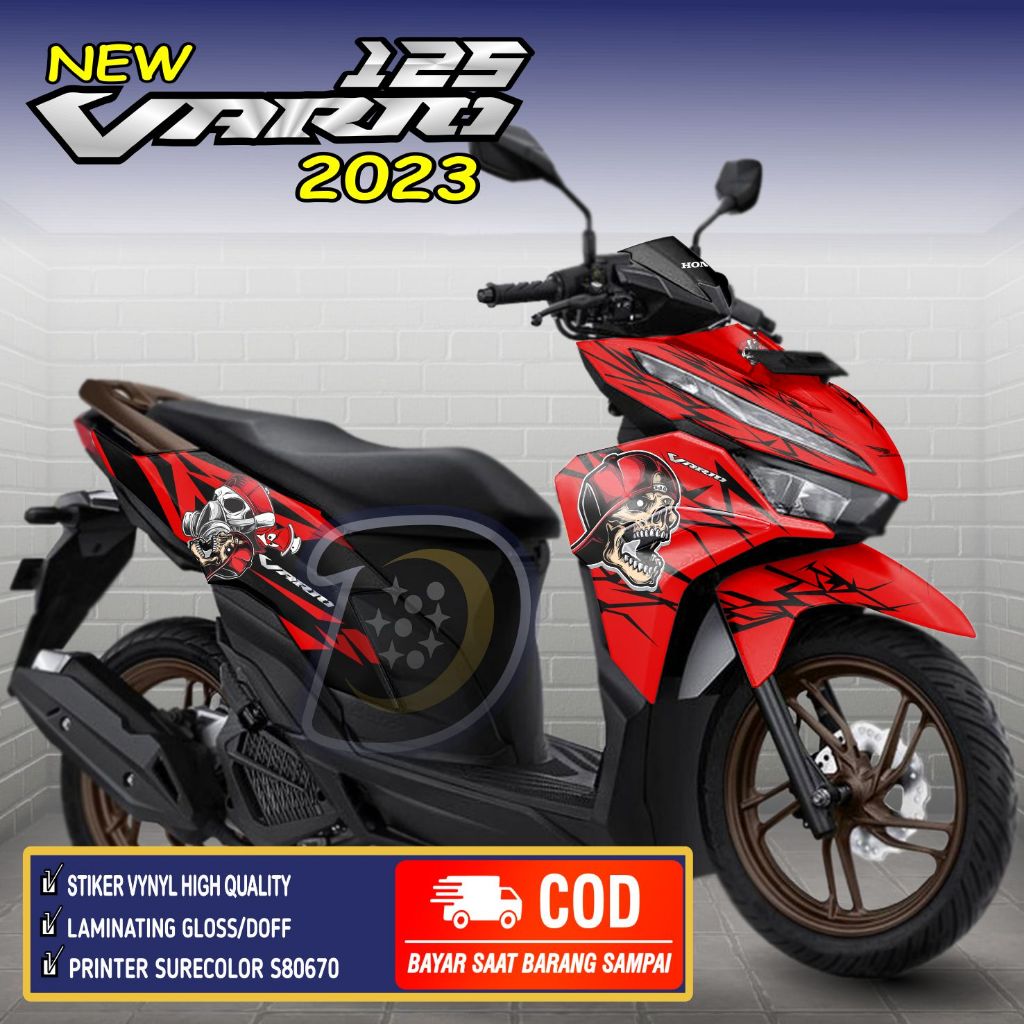Stiker full body Vario 125 2023 Striping Honda Vario 125 New 2023 Decal Vario 125 2023 Skull