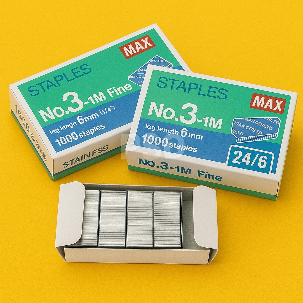 

Staples MAX No.3-1M Fine 24/6 Isi 1000 – Isi Ulang Isi Stapler 6mm
