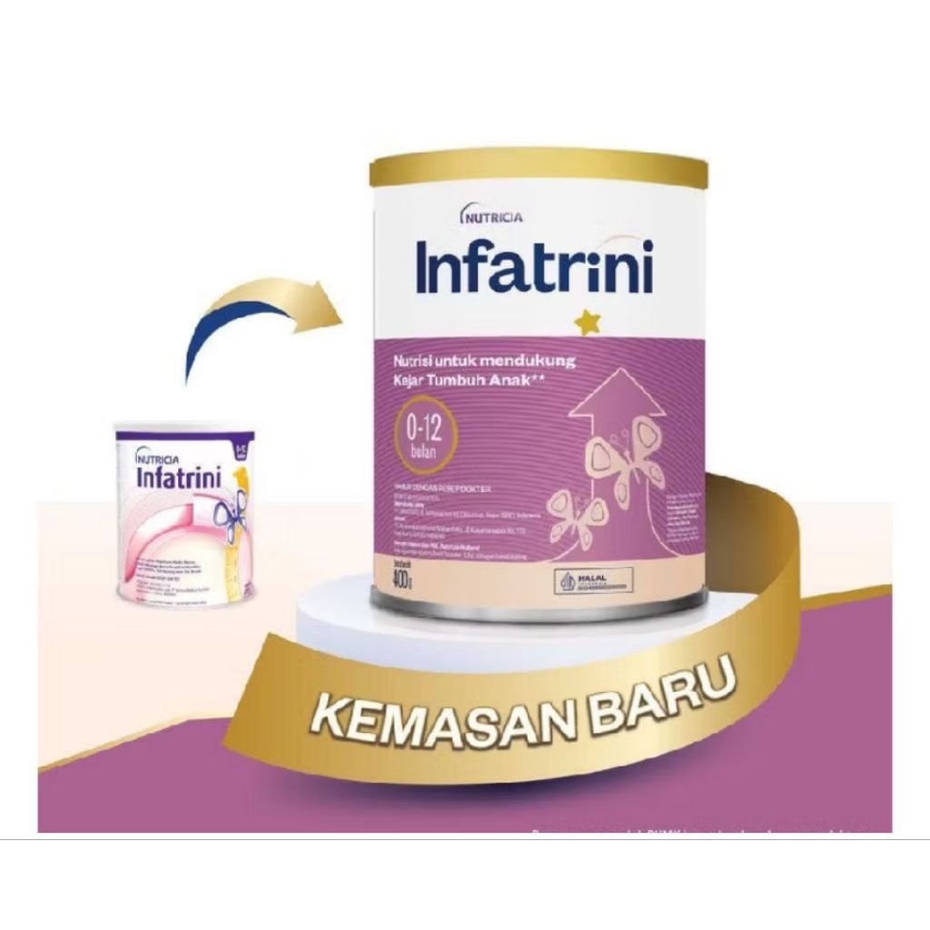 Susu Nutricia Infatrini susu Bubuk 400Gram formula bayi tinggi kalori