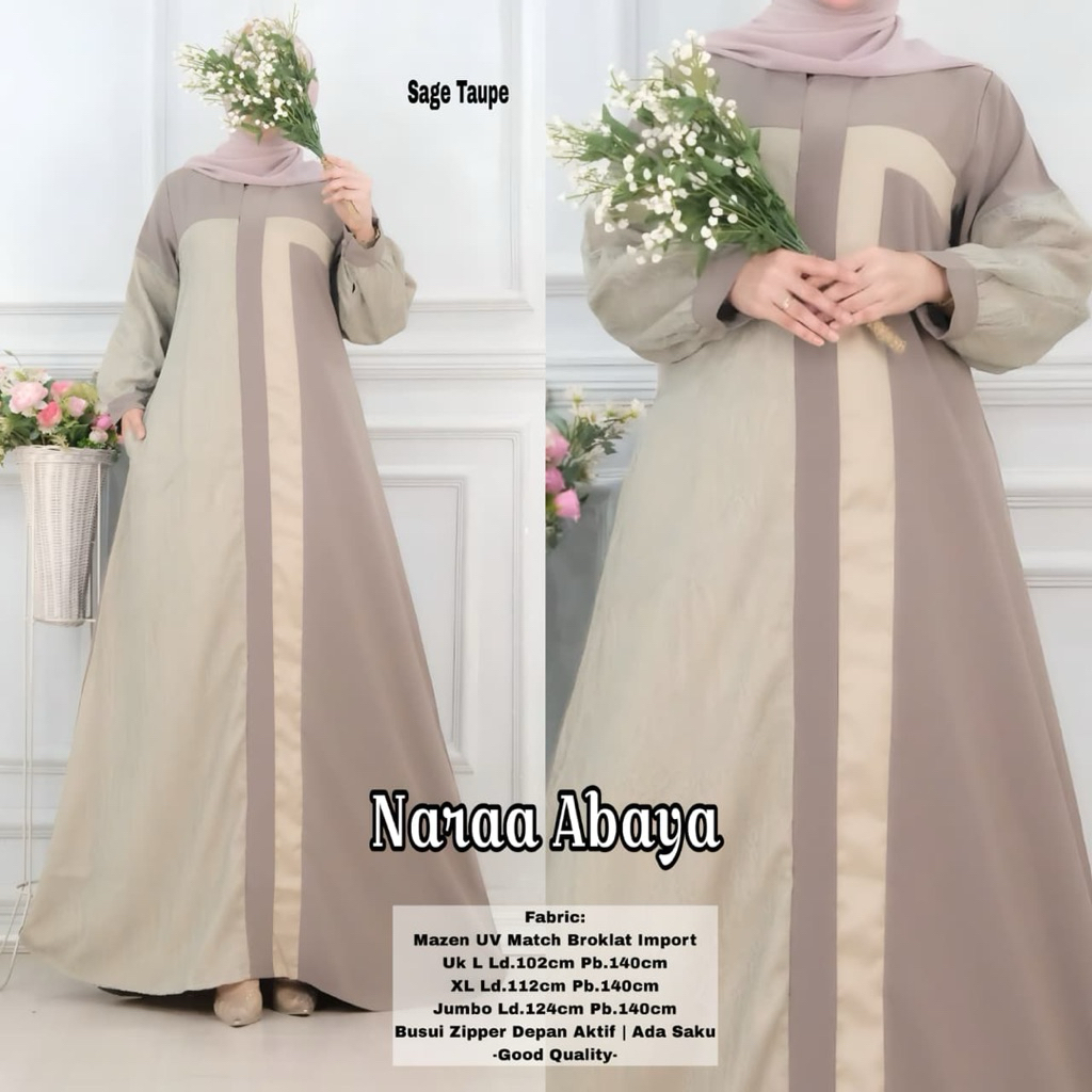 Abaya naraa Mazen UV 2026 By:Zayaa kombinasi Brokat Import premium