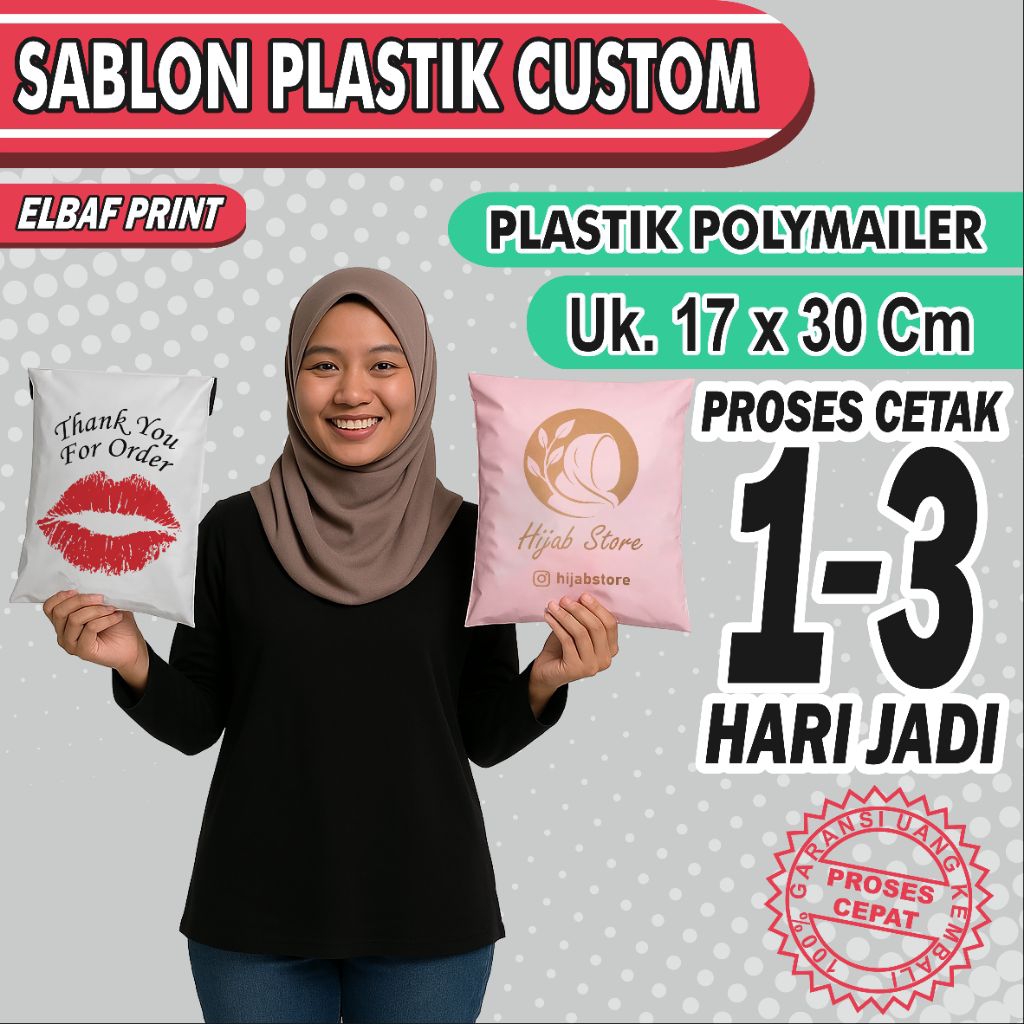 Plastik Polymailer 17x30cm Sablon Custom FREE DESIGN