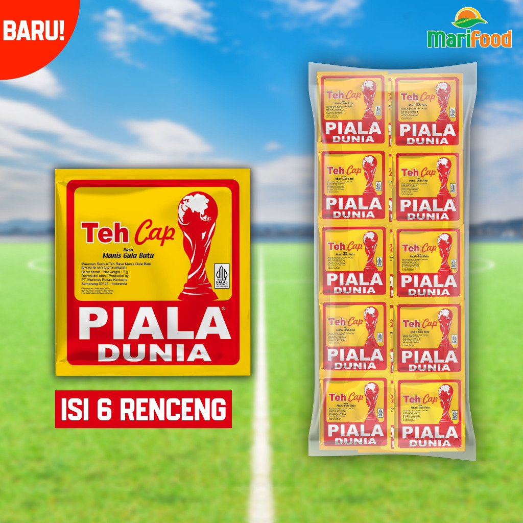 

PACK Minuman Teh Piala Dunia Rasa Manis Gula Batu - Pack Isi 6 Renteng