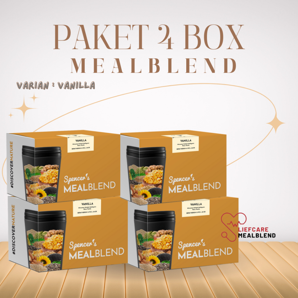 

Paket Hemat ( 4 box ) Spencer's Mealblend varian vanilla || Paket Sehat Langsing || Paket Sereal Superfood Multigrain
