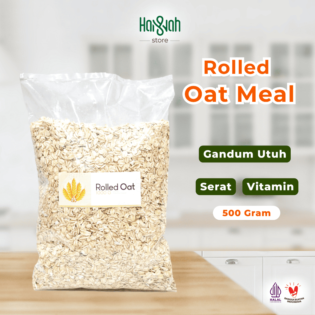

Rolled Oat 500 Gram Oatmeal Gandum Utuh Tinggi Serat Sehat Original