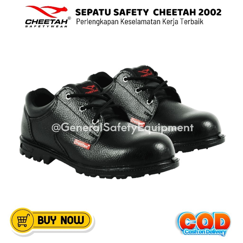 SEPATU SAFETY CHEETAH NITRILE 2002 ORIGINAL 100% / SAFETY SHOES CHEETAH PENDEK TALI / SEPATU KERJA