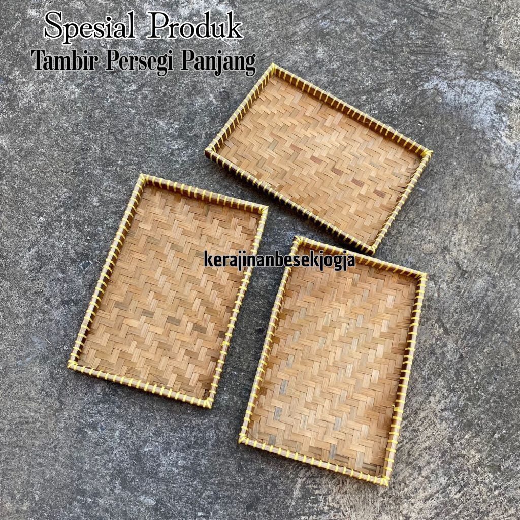 TAMPAH PERSEGI PANJANG | tambir tempeh persegi tempat tumpengan alas tumpeng tampah bumbu nyiru bamb