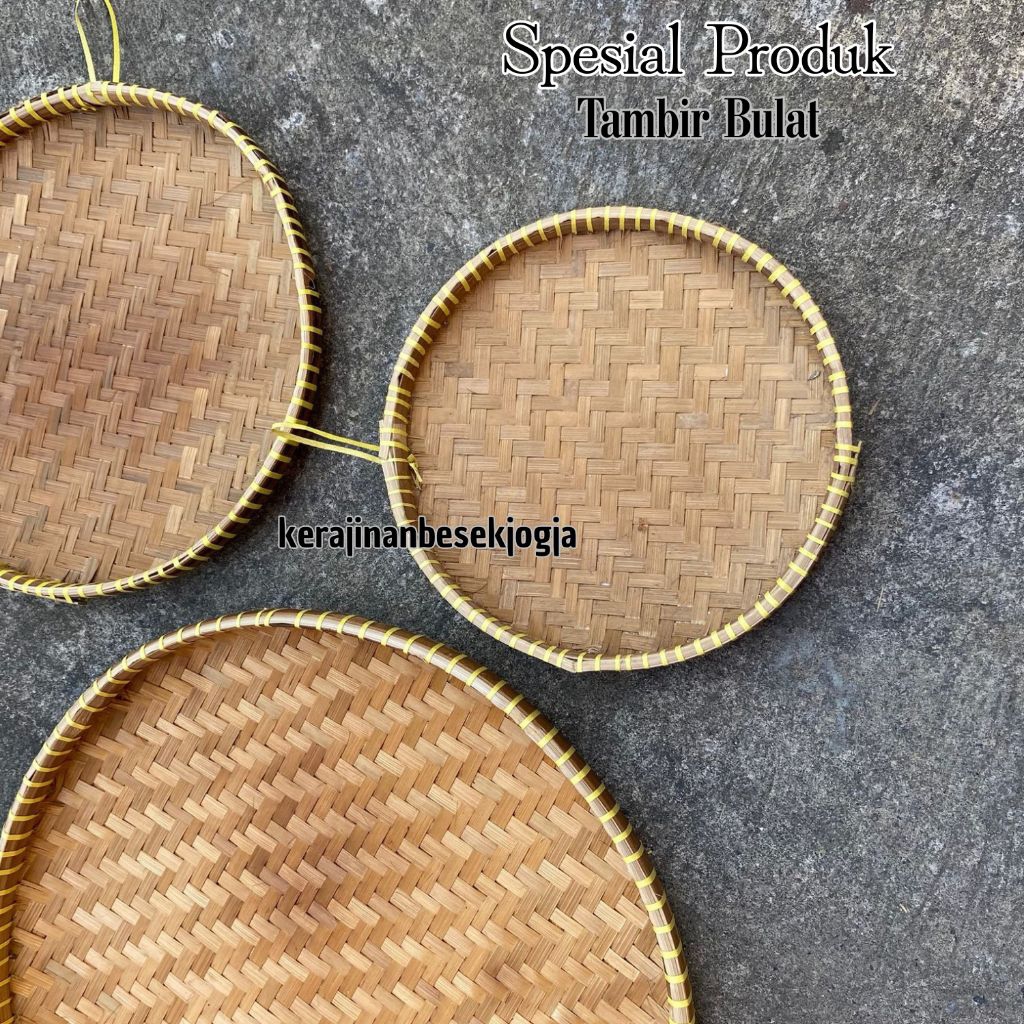 TAMPAH BULAT |  nyiru bambu tambir bulat alas tumpeng kerajinan bambu tambir bambu tambir jogja tamb