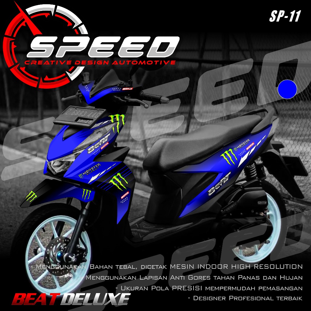 (PROMO COD) TERBARU Decal Sticker Honda Beat DELUXE STREET CBS 2020 2021 2022 2023 Full body - Stike