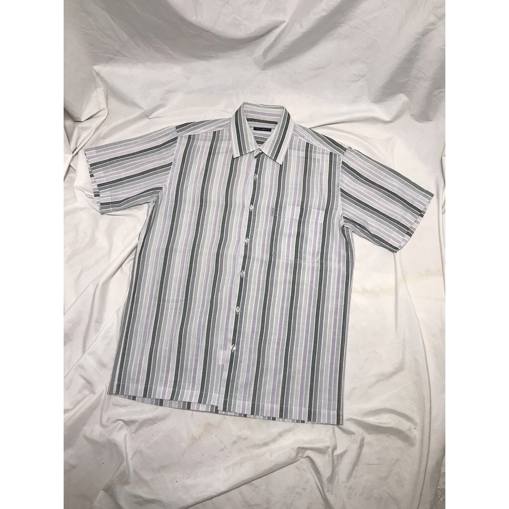 Neg Boskuu > Paulbey Multicolor Stripes Shirt Ori - White/Light Purple/Grey (Outfit/Pakaian)|Prelove