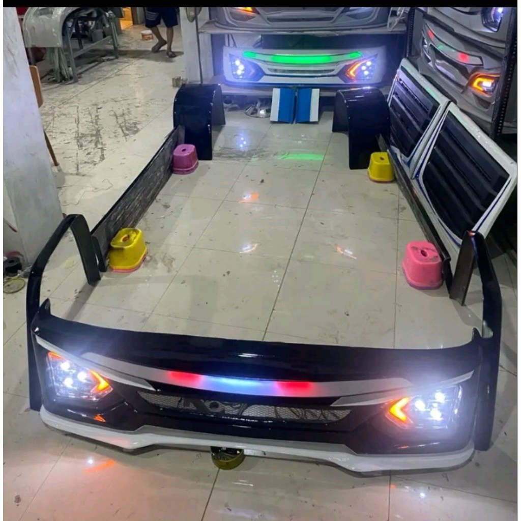 variasi bemper mitsubishi L300 euro 4/2 fullset bahan fiberglas ,plus packing kayu