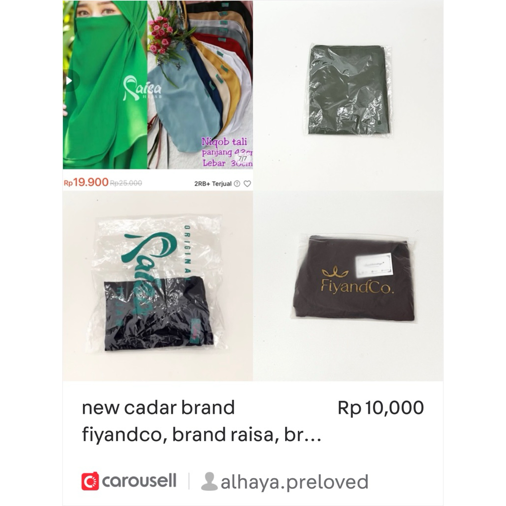 cadar tali by fiyandco, by nisin hijab, by raisa