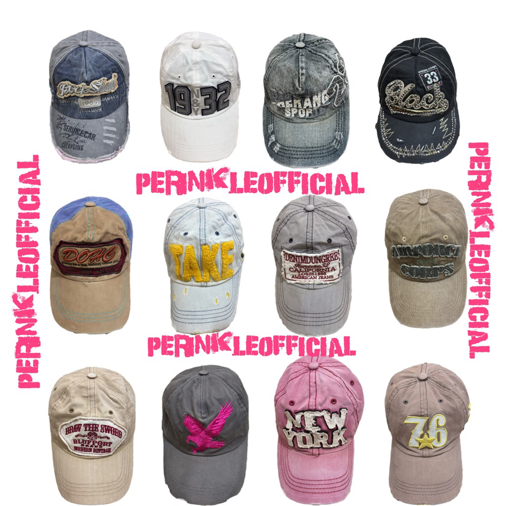 TOPI Y2K TOPI VINTAGE TOPI RIPPED Y2K HAT COLLECTION