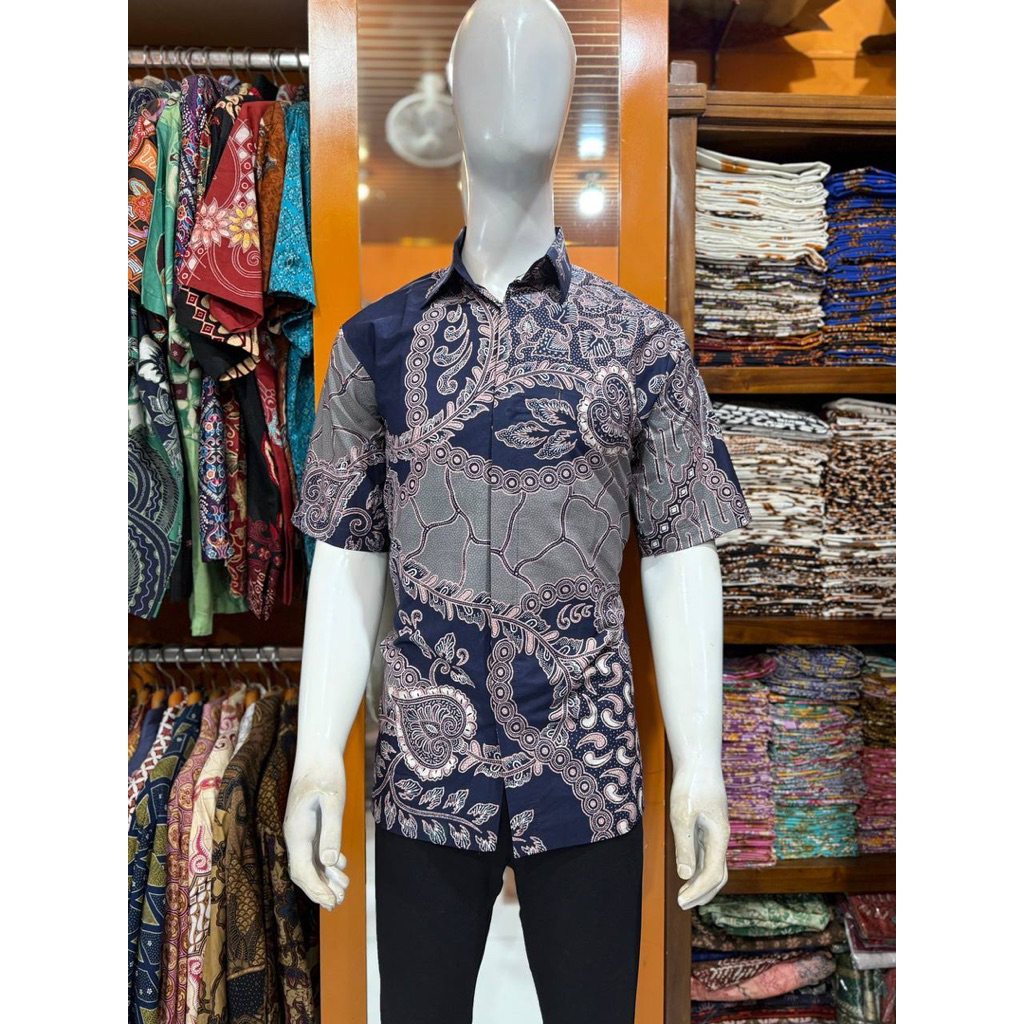 Kemeja Batik Pria Lengan Pendek Premium Batik Tulis Slimfit