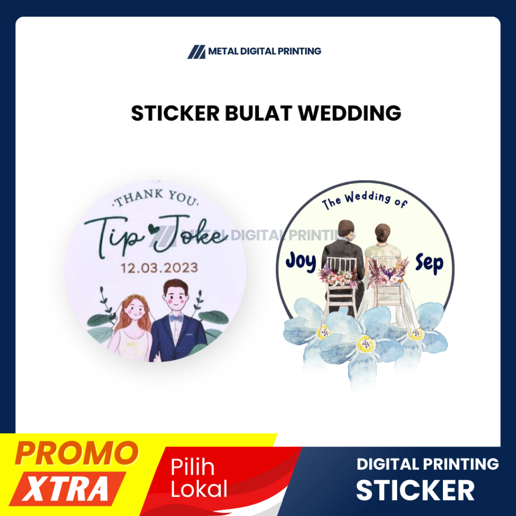 

Cetak Custom Sticker - Print+Cut - Souvenir Untuk Pernikahan/ Print Stiker Souvenir Pernikahan - Bahan Vinyl