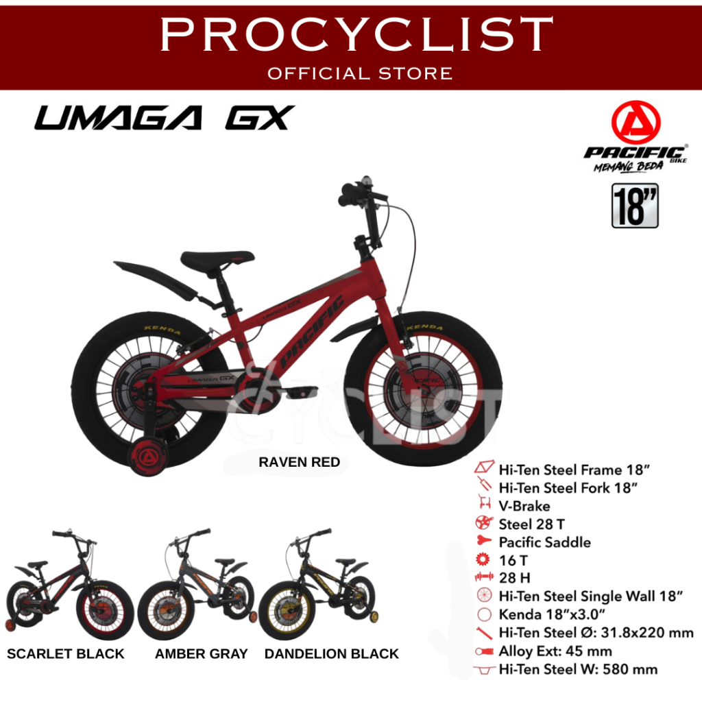 SEPEDA ANAK RODA 4 TIPE BMX / PACIFIC UMAGA GX