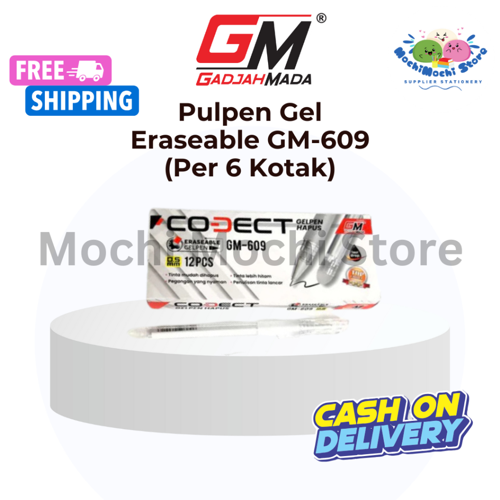 

PER 6 KOTAK Pulpen Gel GM-609 Codect Eraseable | Pulpen Hapus | Pen 0.5mm | Pulpen Tinta Hitam | Bolpen | Pulpen Bisa Di Hapus Stationery