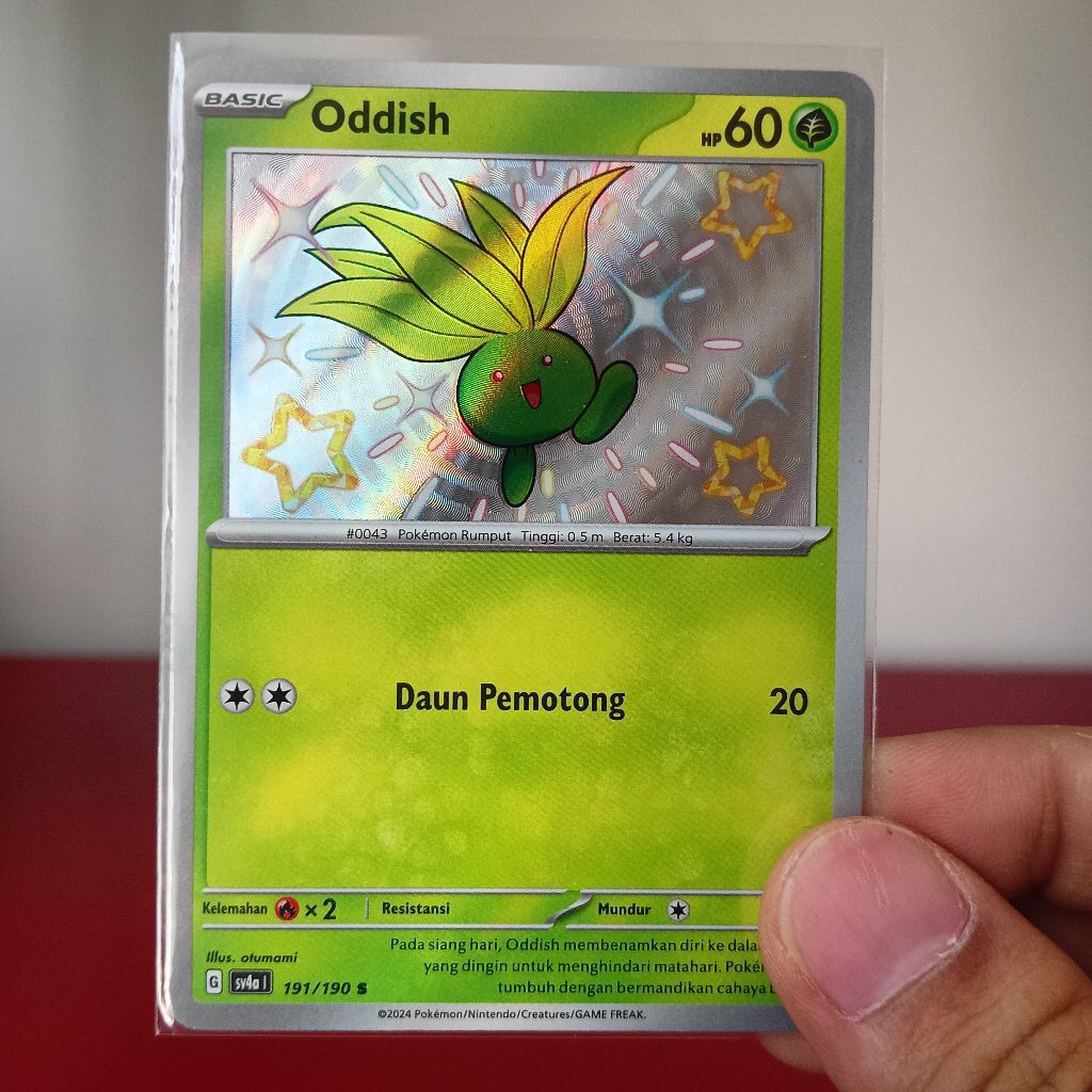 Kartu TCG pokemon Indonesia Original (Baby Shiny Oddish 191/190 S)