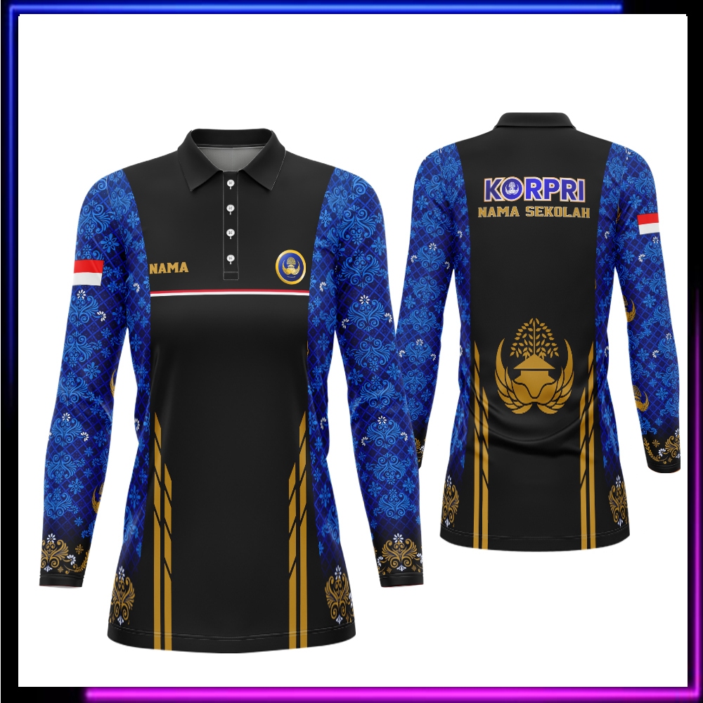 Tunik Korpri / Baju Tunik Wanita Batik KORPRI Lengan Panjang / Seragam Korpri Terbaru