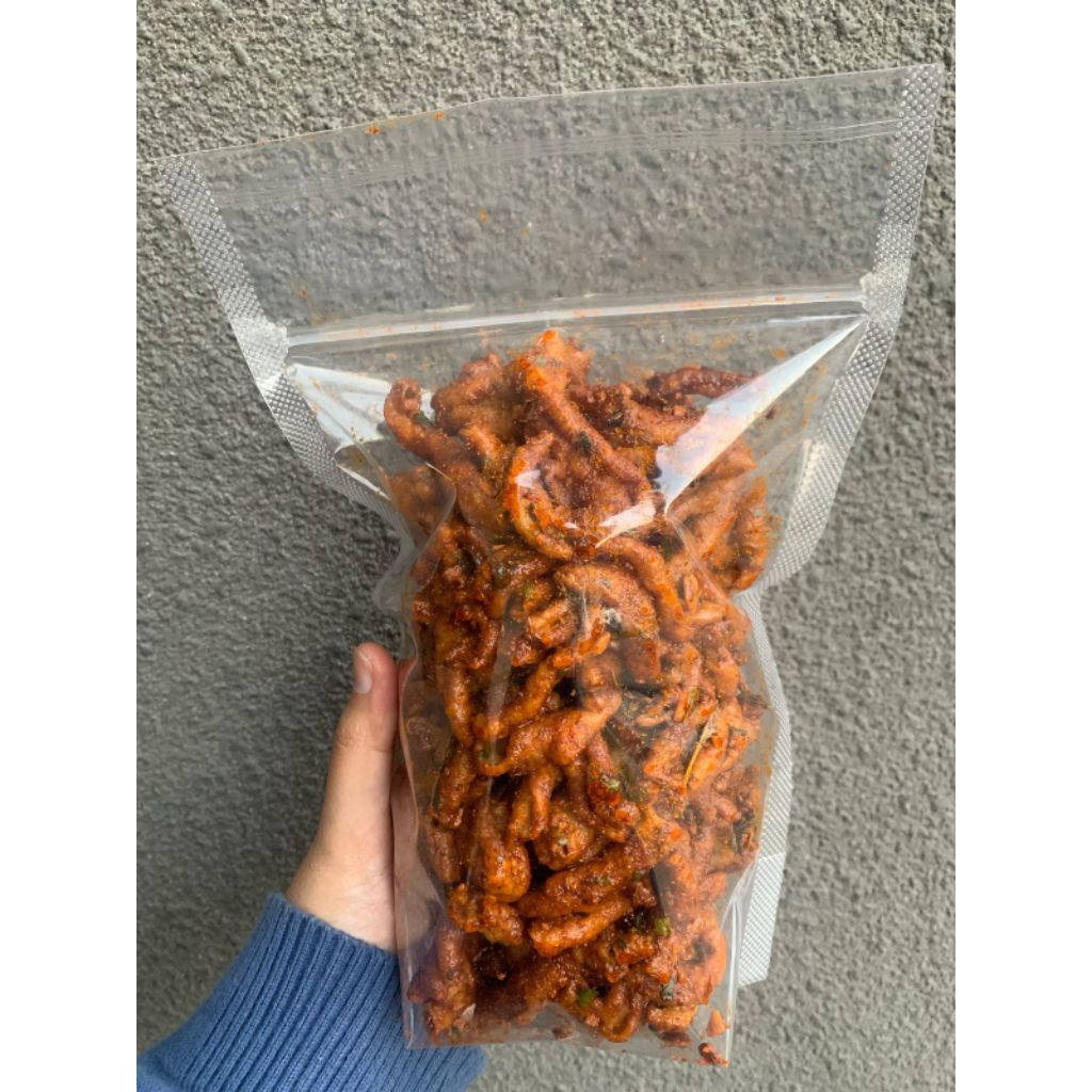 

Cemilan usus krispy pedas jeruk 250gr