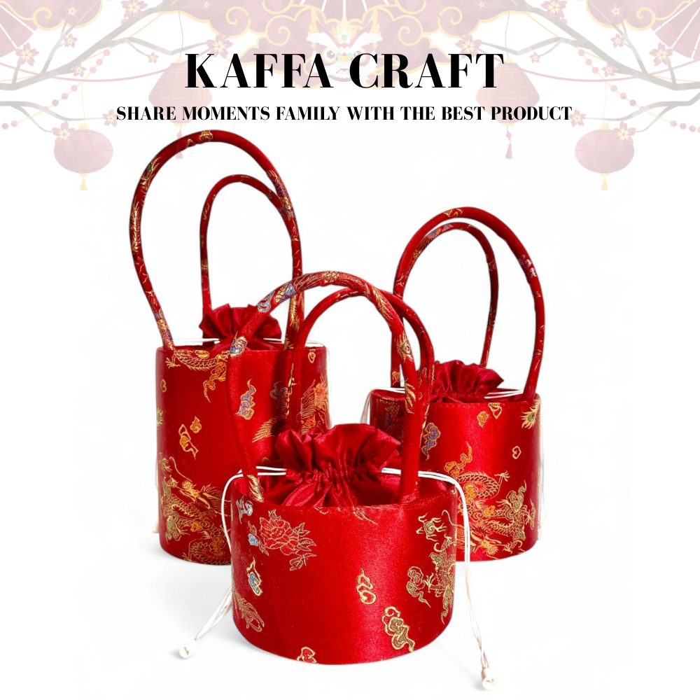 

KAFFACRAFT - Tas Parcel Cheongsam Tabung Hampers Keranjang Imlek souvenir parcel CNY Terbaru