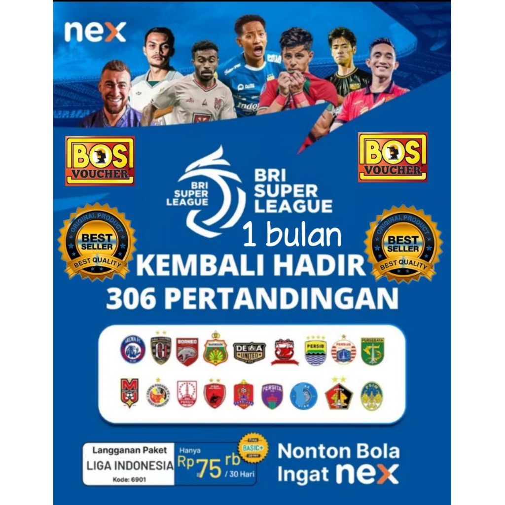 nex parabola BRI LIGA 1 30 hari