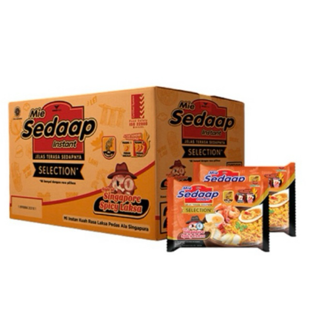

Mie Sedaap Selection Kuah Singapore Spicy Laksa Mie Instan Dus 40pcs