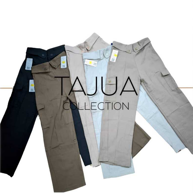TAJUA Kulot Pants Cargo - Kulot Cargo - Kulot Jumbo -Celana Kulot Wanita
